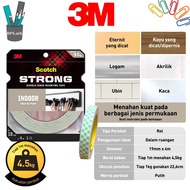 3M Scotch Double Sided Tape - Strong, holds up to 4.5kg (19 mm x 4 m) 3M Double Sided Tape Heavy Dut