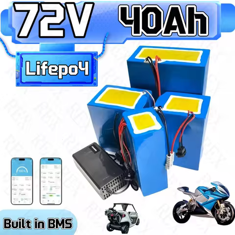72V 40Ah Lithium Lifepo4 Battery with BMS 24S for Electric Motorcycle 3000W 5000W 6000W Electric sco