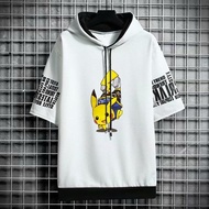 2023 hooded casual short-shirt T-shirt men's suit for midd2023 hooded casual short-sleeved T-shirt m