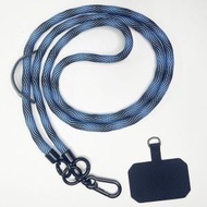 尋寶圖 - PP03021 ( 藍 黑 扭 ) 7mm 攀岩繩 相機繩 手機掛繩 *適合任何型號手機 * (有手機殼即可用) 電話繩 (附送墊片 顏色隨機) 掛頸手機掛繩 通用手機掛繩 便攜 可側揹TREAS
