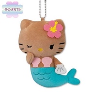 日本直送 Sanrio Hello Kitty 50th Anniversary 50 週年限量吉祥物吊飾毛絨球鏈全新發售限量吉祥物支架曬黑 美人魚 絨毛公仔 小掛件 / 小吊飾 / 小掛飾 玩具　 