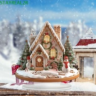 STAYREAL2R Christmas Snow House Statue, 2D Acrylic Xmas Magic House Figurine, Multifunctional Cartoo