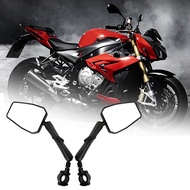 【JJL】-Universal Angle Adjustable Motorcycle Mirror with 7/8Inch Handlebar Mount and 8/10mm Screws fo
