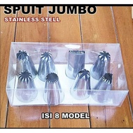 Large syringe, tart cake syringe, stainless steel tart syringe, contents 8 pcs