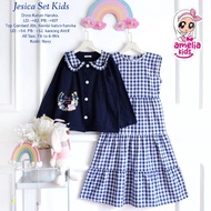 [ 100%  AMELIA KIDS ] JESICA SET // SETELAN OVERALL ANAK REMAJA PEREMPUAN
