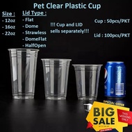 Cup_kingdom 【100pcs】95mm PP (Y Cup) with optional lid Disposable Cup(8oz, 12oz, 16oz, 22oz)