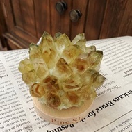 能量擺件 黃水晶 原礦 晶簇 原石 擴香招財消磁石燈