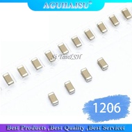 100pcs 100NF X7R Error 10% 50V 0.1UF 104 1206 smd capacitor