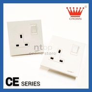 CROWN CE Series 13Amp Switch Socket Outlet / 3Pin Plug Socket - CE813SB