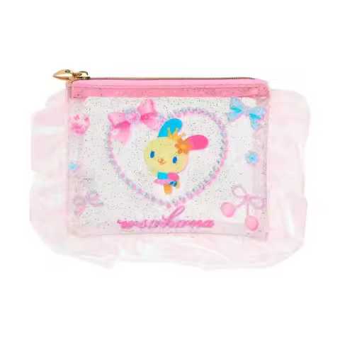 Usahana PVC Storage Bag Clear Transparent Makeup Bag Lace Sparkle Organizer Pouch Kawaii Cute Travel