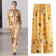 Yellow Summer Pants 75401 (TS) Culottes Women Wide Leg Pants
