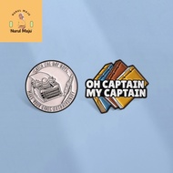 XHjewelryadd Dead Poets Society Enamel Pin Literary Quote Book Brooch Typwriter Badges Clothing