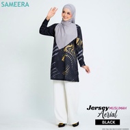 Jersey Sukan Muslimah Black Muslimah Sport Wear Plus Size Full Sublimation Baju Sukan Muslimah Hitam