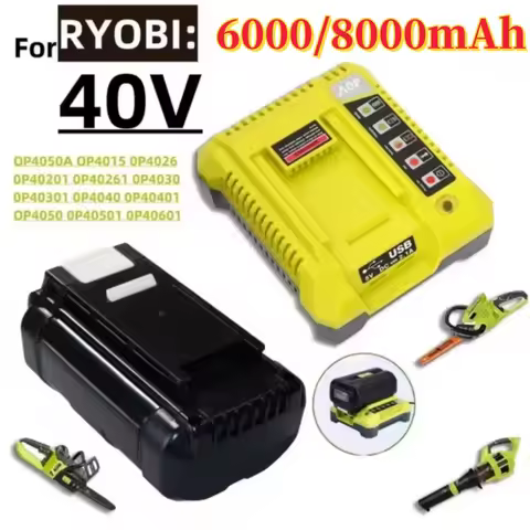 For Ryobi OP4030 OP4050 40V 6.0Ah /8.0Ah Rechargeable Li-Ion Battery RY40502 RY40200 Cordless Power 