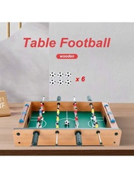 1入組 "Football"，1誠徵桌+4根桿+6個足球+高密度板，親子運動遊戲玩具木製足球遊戲桌，迷你室內桌上足球遊戲室家庭晚上