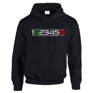 1N23456 1 N 2 3 4 5 6 Motorcycle Motorbike Gear Shift Hoodie Hooded Hoody Gears Cotton