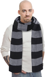 Scarf for MenBlack and Gray Striped Mens Scarf Winter Halloween Costume Accessories for Men