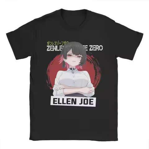 Men's Ellen Joe Zenless Zone Zero T Shirts Pure Cotton Tops Vintage Short Sleeve Round Neck Tees Plu