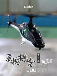 ESKY 300V2飛狼像真遙控直升戰斗無人 電動航模型單槳玩具耐摔