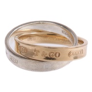 TIFFANY＆CO 18K玫瑰金/925純銀1837 Interlocking Circles Ring戒指US#4.75