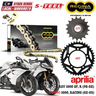 APRILIA 1000cc RSV / TUONO Full Set Regina SPORTBIKE Chain 525 ZRP Steel Sprocket Sets
