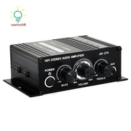 👑-270 AK270 12V Mini HIFI Power Amplifier Audio Home Car Theater Amplifier 2 Channel Amplifier USB/S