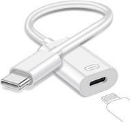 Mxcudu USB C to Lightning Audio Adapter, 3 in 1 USB C to Lightning Audio Adapter for iPhone 15 (White)