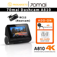 [NEW] 70mai A810 4K Dash Cam Dual Vision Car Recorder with GPS ADAS