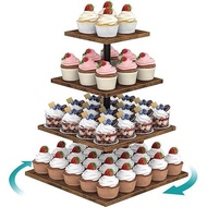 Multi-Layer Cupcake Wooden Stand Tray Country Style Cupcake Display Tray Desktop Exhibition Hall Cak
