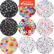 6mm Mixed Acrylic DIY Cube Square Number & Alphabet Beads for Bracelets 6mm Pelbagai Jenis Kiub Akri
