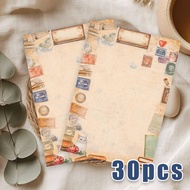 30 sheets, B5 vintage art letter paper, lined, non-adhesive, suitable for notebooks, memos, and note