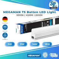 [5PCS] MEGAMAN T5 Batten LED Light Tube (5W/9W/14W/18W) - 3000K/4000K/6500K