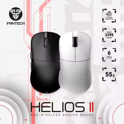 FANTECH HELIOS II XD3 V3 Wireless Wired Gaming Mouse PAW3395 26000DPI TTC Gold Switch Ergonomic Macr