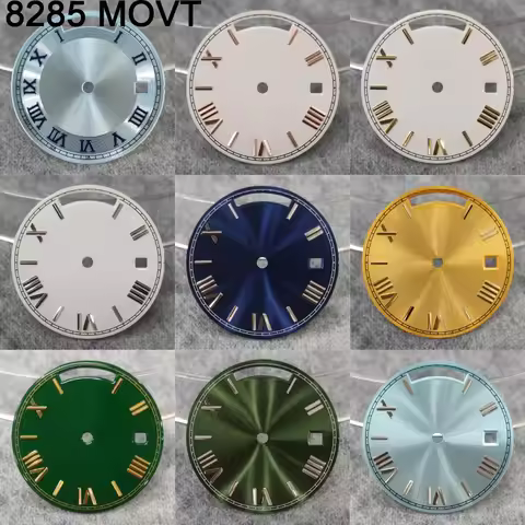 Miyota 8285 dial 29mm Roman upper and lower dual calendar Green night light dial for Miyota 8285 mov