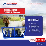 AFFA GROSIR Timbangan Domba Digital 500kg Timbangan Kambing Hewan Ternak Elektrik Ada Pagar Kerangke