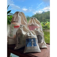 Set of 10 drawstring mesh bags, mesh drawstring bags