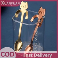 XUAN 1pc Stainless Steel Coffee Spoon Lovely Cute Shape Teaspoon Dessert Snack Scoop Ice Cream Spoon