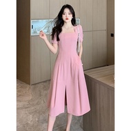 Black Plus Size Retro Korean Style Dress - Casual & Office Wear