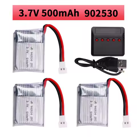25C 902530 500mAh 3.7V LiPo Battery and charger For Wltoys V931 F949 XK K123 6Ch RC Helicopter high 