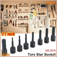 ELAINE 1Pcs 12 Point Torx Socket, 78mm Length Cr-Mo Steel Electric Drill Socket Adapter,  Long Bit M