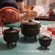 Tripod Small Iron Pot Camping Pot African Iron Pot Stew Pot Camping Small Hanging Pot