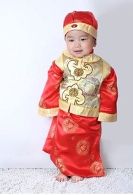 HM Baby Shop [F064] Autumn Dragon Robe Plus Body Boy Dress Tang Suit Blouse Three-Piece Birthday Gif