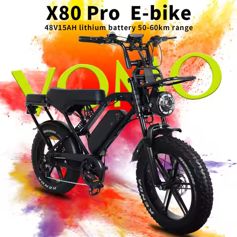 X80Pro Ebike, 20-inch fat tire off-road motorcycle, 1000W motor, 48V15Ah removable battery, dual hyd