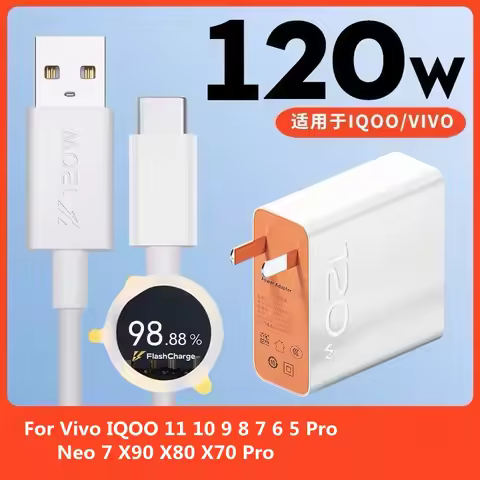 Vivo 120W EU US Super Flash Fast Power Wall Charging Adapter for X200 100 Ultra X Fold 3 Pro S30 V30