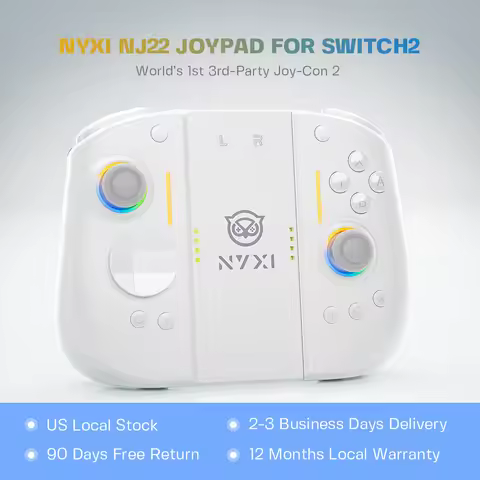 NYXI Hyperion 3 Joypad for Switch 2, Magnetic Modular, Hall Effect No Drift, Mechanical Switches, 9-