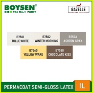 ❂ ✓ ◭ Boysen Color Series Permacoat Semi-Gloss Latex Paint Winter Morning B7502- 1 Liter