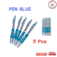 5Pcs Ball Point Pen BLUE INK Economy Type Pen