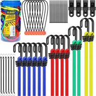 ELEAD 33 Piece Premium Bungee Cords Assortment Jar, Includes 10", 18", 24", 32", 40" Bungee Cord wit