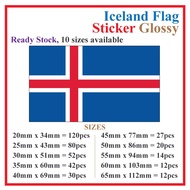 Iceland Flag Sticker Rectangle Postcard / Stiker Pelekat Poskad Bendera Iceland