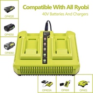 40V Charger for Ryobi,OP401 40 Volt Lithium ion Battery Dual Charger for OP4015 OP4026 OP4030 OP4040